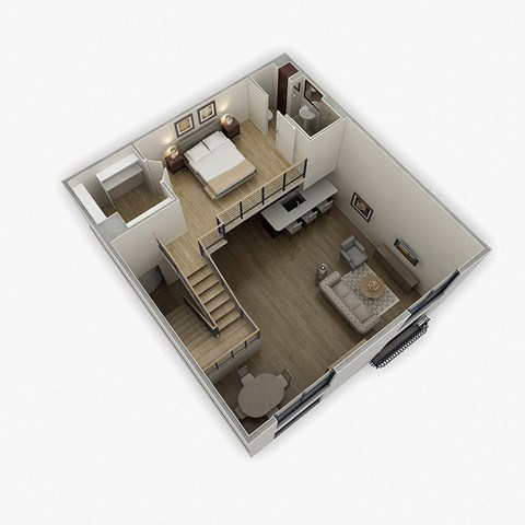 Floor plan for 1 bed, 2 baths, 1012 sqft